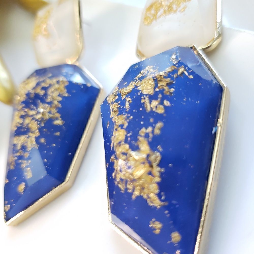 Zara Speckled Gold Earrings  - Picture 8 of 12
